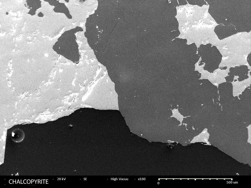Chalcopyrite crystal SEM