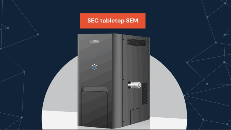 SNE-Alpha Tabletop SEM by NanoImages — 5nm resolution desktop scanning electron microscope for research and quality control