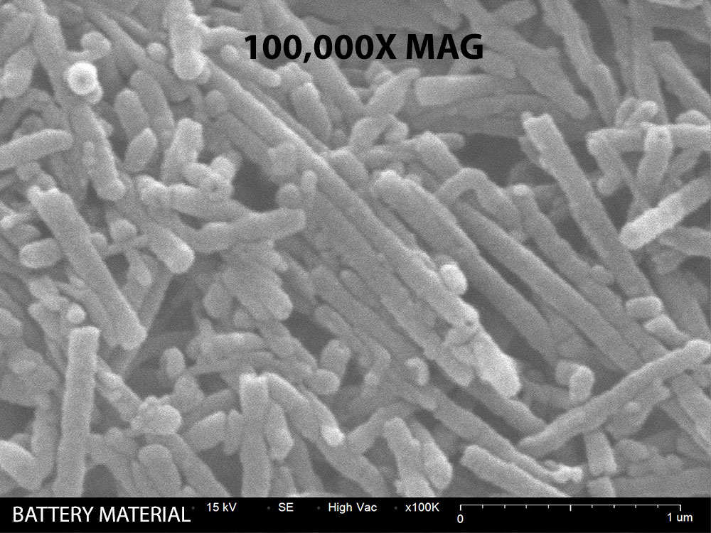 Battery Material SEM image 100,000X magnification