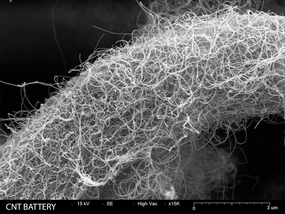Carbon Nanotube SEM image 15,000X magnification