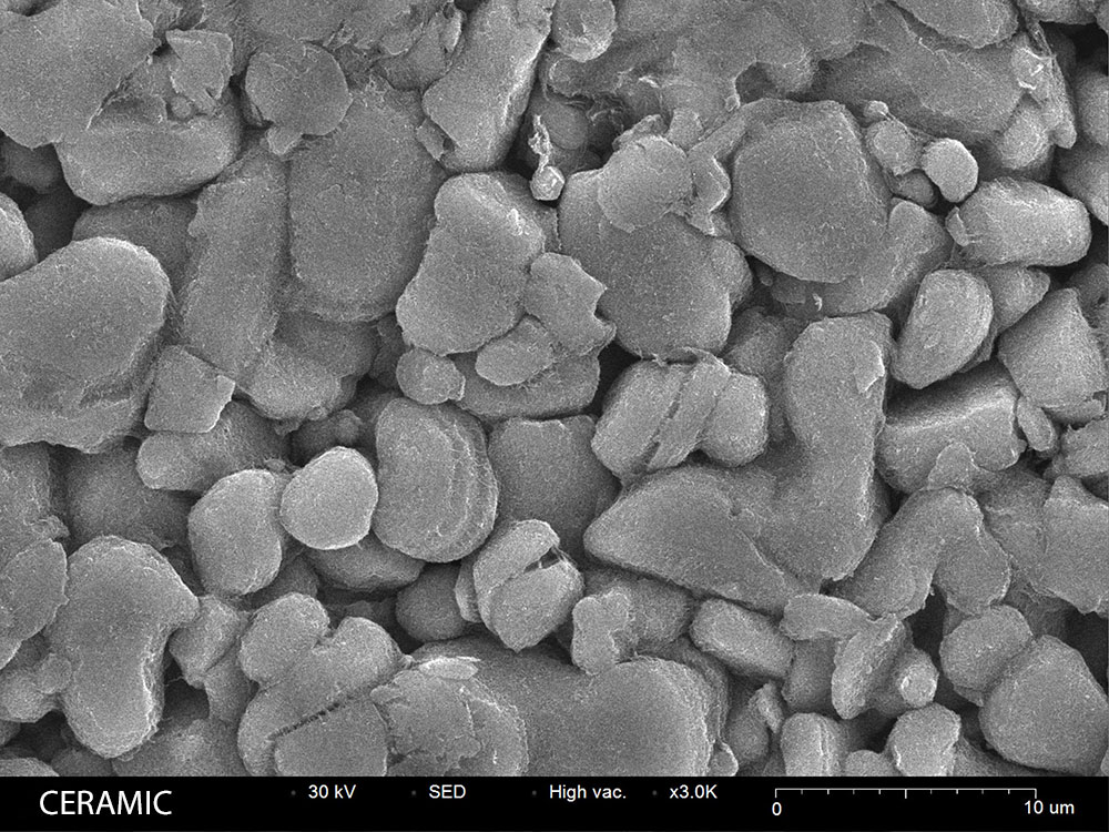Ceramic particles SEM image 3000X magnification